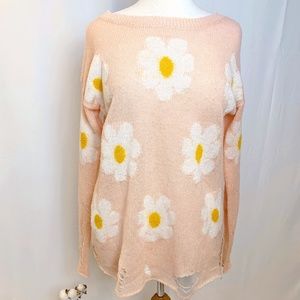 Wildfox Light Pink Daisy Sweater